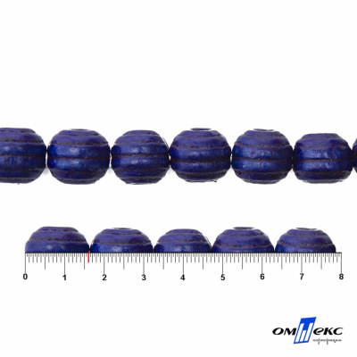 0309-Бусины деревянные "ОмТекс", 16 мм, упак.50+/-3шт, цв.006-синий - купить в Керчи. Цена: 62.22 руб.
